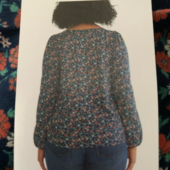 New Lucky Brand Printed Floral Peasant Blouse, Size: XXL - Picture 3 of 7